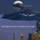 Outsunny 10ft Cantilever Hanging Offset Patio Umbrella Solar LED Lights Crank Cross Base Aluminum Blue | The Comfy Couch Canada