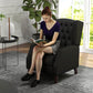 HOMCOM Faux Leather Armchair, Modern Accent Chair with Thick Padding for Living Room, Bedroom, Home Office, Black | The Comfy Couch Canada