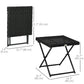 Outsunny Patio Wicker Coffee Table, Outdoor PE Rattan Garden Folding Side Table, 15.75"x15.75"x15.75", Black | The Comfy Couch Canada
