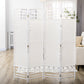 HOMCOM 4-Panel Folding Room Separator: Portable Privacy Screen Indoor Office Divider, White | The Comfy Couch Canada