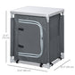 Outsunny Camping Kitchen Station, Aluminum Camping Table Cook Cupboard with 2-Shelf and Carrying Bag for BBQ Party Picnics, Grey | The Comfy Couch Canada