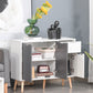 HOMCOM 28" Sideboard Sophistication: Storage Cabinet with Drawer, Solid Frame for Bedroom, Living Room, Home Office, Grey | The Comfy Couch Canada