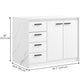 HOMCOM Kitchen Island with Storage Cabinet, 4 Drawers and Adjustable Shelf for Dining Room, Faux Marble Effect and White | The Comfy Couch Canada