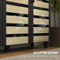 HOMCOM Rustic Shoe Storage Cabinet: 3 Slatted Doors, Adjustable Shelves for 15 Pairs, Entryway Organizer | The Comfy Couch Canada