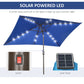 Outsunny 6.5x10ft Rectangle Solar LED Patio Umbrella: Aluminum Tilt Outdoor Market Parasol, Dark Blue | The Comfy Couch Canada