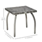 Outsunny Rattan Coffee Table 18" Outdoor Side Patio Wicker Furniture Square All-Weather PE Garden Balcony | The Comfy Couch Canada