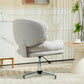 HOMCOM Computer Desk Chair, Armless Office Chair with Wide Padded Seat and Adjustable Height, Cream White | The Comfy Couch Canada