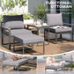Outsunny 5 Pieces Outdoor Patio Furniture Set with Ottomans, Cushions, Small Patio Sofa Set for Garden, Backyard, Poolside, Grey | The Comfy Couch Canada