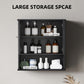 kleankin Farmhouse Bathroom Medicine Cabinet, Wall Cabinet with Barn Doors, and Adjustable Shelf for Laundry Room, Black | The Comfy Couch Canada