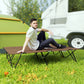 Outsunny 76" Two Person Folding Camping Cot Outdoor Portable Double Cot Wide Military Sleeping Bed w/ Carrying Bag Khaki | The Comfy Couch Canada