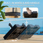 Outsunny Patio Umbrella Base with Wheels Handle, Heavy Duty Outdoor Umbrella Stand Base, Filled Up to 73lbs with Stand or 57lbs with Water for Garden, Poolside, Black | The Comfy Couch Canada