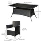 Outsunny Outdoor Dining Set 7-Piece Patio Furniture for 6 with Comfortable Cushions Weather-Resistant Black | The Comfy Couch Canada