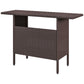 Outsunny Bar Height Outdoor Rattan Table, Patio Wicker Bar Table with 2 Storage Shelves, 55.1" x 18.5" x 37", Brown | The Comfy Couch Canada