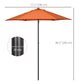 Outsunny 6.6FT Patio Umbrella, Outdoor Parasol with 6 Solid Ribs, Orange | The Comfy Couch Canada