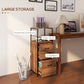 Vinsetto Rustic File Console: Vertical 2-Drawer Cabinet with Hanging Rails & Printer Stand for Office Document Organization, Brown Wood.