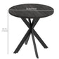 HOMCOM 29" Round Black Dining Table Contemporary Kitchen Furniture Steel Legs for Modern Home Small Spaces | The Comfy Couch Canada