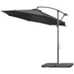 Outsunny Offset Patio Umbrella: 9.6ft Banana Cantilever Hanging Parasol with Base Crank Black | The Comfy Couch Canada