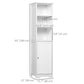 Kleankin Towering Elegance: White Tall Freestanding Bathroom Tower Cabinet, 3 Open Shelves for Storage | The Comfy Couch Canada