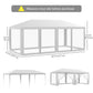 Outsunny Shaded Sanctuary: 19x9ft Party Tent Gazebo Canopy, Outdoor Sun Shade with Mosquito Netting, White Elegance | The Comfy Couch Canada