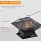 Outsunny Campfire Companion: 17.7"x17.7"x13.4" Portable Wood Burning BBQ Grill Fire Pit with Spark Screen, Poker, Camping, Black | The Comfy Couch Canada