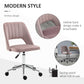 Vinsetto Mid Back Office Chair Velvet Fabric Swivel Scallop Shape Computer Desk Chair, Pink | The Comfy Couch Canada