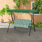Outsunny 3-Seat Patio Swing Chair, Outdoor Porch Swing Glider with Adjustable Canopy, Removable Cushion for Garden