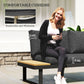 Outsunny 3 Pieces Aluminum Corner Patio Furniture Set Sectional Outdoor Sofa Set with 2 Loveseats Wood-Plastic Coffee Table Grey | The Comfy Couch Canada