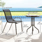 Outsunny 3 Pieces Bistro Set, Small Patio Furniture Set with Stackable Mesh Chairs, Glass Table for Garden, Balcony, Black | The Comfy Couch Canada