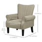 HOMCOM Timeless Elegance: Fabric Armchair with Wooden Legs for Lounge, Bedroom, Office, Beige Finish | The Comfy Couch Canada