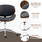 Vinsetto Stylish Home Office Chair Faux Leather Bentwood Desk Chair 360° Swivel Adjustable Height Wheels Black | The Comfy Couch Canada
