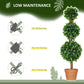 HOMCOM 2 Pack 35.5" Artificial Trees Boxwood Topiary Ball Trees Pot Indoor Outdoor Home Office Living Room Green | The Comfy Couch Canada