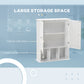 Kleankin White Wall Cabinet: Bathroom Mounted Mirror Medicine Cabinet with Double Doors & Storage Shelves | The Comfy Couch Canada