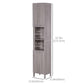 Kleankin Tall Bathroom Cabinet Freestanding Storage Organizer with Shelves, Wood Grain | The Comfy Couch Canada