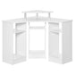 HOMCOM L-Shaped Desk with Monitor Stand Home Office Corner Workstation Small Space Solution White | The Comfy Couch Canada