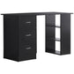 HOMCOM Black Computer Writing Desk with 3 Shelves & 3 Drawers - Versatile Student Study Table for Home Office | The Comfy Couch Canada