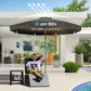 Outsunny 8.5ft Round Market Patio Umbrella: Outdoor Table Umbrella with Tilt Crank for Garden & Backyard, Black | The Comfy Couch Canada