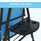 Outsunny 3-Seat Patio Swing with Adjustable Canopy & Side Tray, Outdoor Porch Swing, Removable Blue Cushion for Garden, Poolside | The Comfy Couch Canada