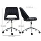 Vinsetto Mid Back Office Chair Velvet Fabric Swivel Scallop Shape Computer Desk Chair, Black | The Comfy Couch Canada