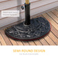 Outsunny Half Round Patio Umbrella Base: 20" Decorative Resin Outdoor Stand Holder, Bronze | The Comfy Couch Canada