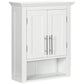 kleankin White Wall-Mounted Cabinet: Above Toilet Bathroom Storage Shelf Organizer for Tidy Living Spaces.