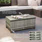Outsunny Rattan Wicker Coffee Table with Glass Top Outdoor Garden Patio Furniture Brown Tempered | The Comfy Couch Canada