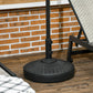 Outsunny Patio Umbrella Base with Handle, Heavy Duty Round Umbrella Stand, Garden Umbrella Holder for 1.5", 1.9" Poles, Black | The Comfy Couch Canada