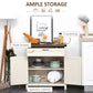 HOMCOM Rustic Sideboard Cabinet: Farmhouse Buffet Cabinet with Drawer and Adjustable Shelf, Kitchen Storage Cabinet, Crisp White.