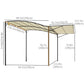Outsunny Patio Gazebo 10x8ft Metal with Extendable Awning Outdoor Garden Sun Shelter Cream White | The Comfy Couch Canada