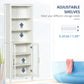 kleankin Tall Bathroom Linen Tower: 3-Tier Shelving, Glass Door & Freestanding Design with Adjustable Interior, White Elegant Unit | The Comfy Couch Canada