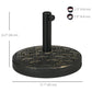 Outsunny 40lbs. Concrete Umbrella Base with Rattan Effect, Heavy Duty Parasol Stand for Outdoor Patio Umbrella, Bronze | The Comfy Couch Canada