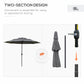 Outsunny 9FT 3-Tier Patio Umbrella: Outdoor Market Umbrella with Crank, Push Button Tilt for Deck & Lawn, Light Grey | The Comfy Couch Canada