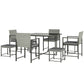 Outsunny 9 Pieces Wicker Patio Dining Set with 4 Armchairs, 4 Stools, Tempered Glass Top, Removable Cushions, Light Grey | The Comfy Couch Canada