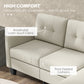 HOMCOM L-shaped Sofa, 3 Seater Sectional Couch with Ottoman, Corner Sofa with Thick Padded Cushion and Wood Legs, Beige | The Comfy Couch Canada