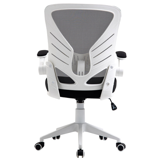 Vinsetto Mesh Office Chair: Swivel Task Desk Chair, Lumbar Support, Flip-Up Arm, Adjustable, Grey Black | The Comfy Couch Canada